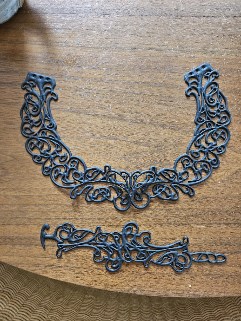 Black Filigree Necklace & Bracelet Set Batucada Paris Baruco Rubber Tattoo Style